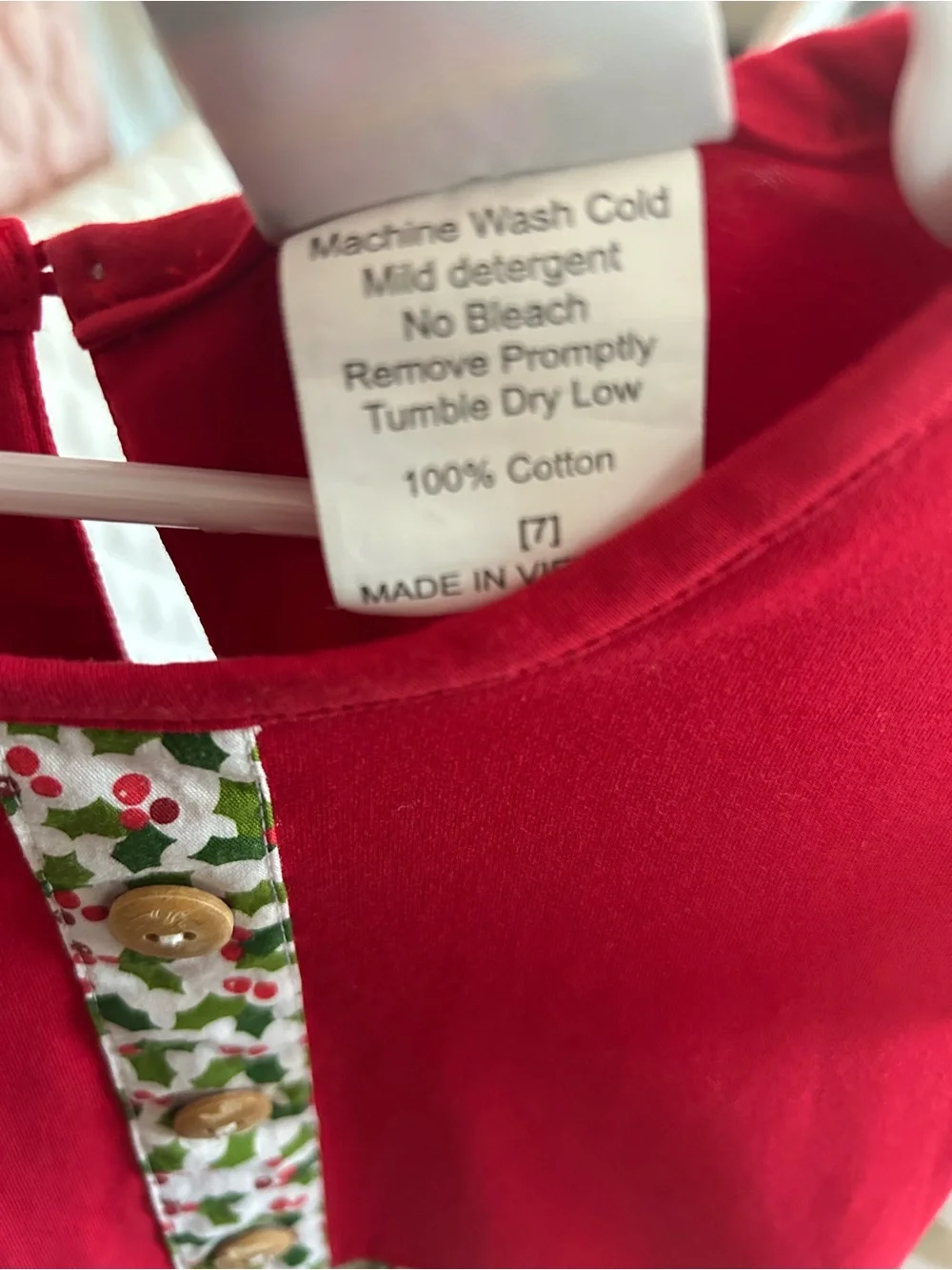 Banana Split Festive Forest Red & Cream Ruffle Holiday Dress